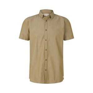 Patterned slim fit short-sleeved shirt