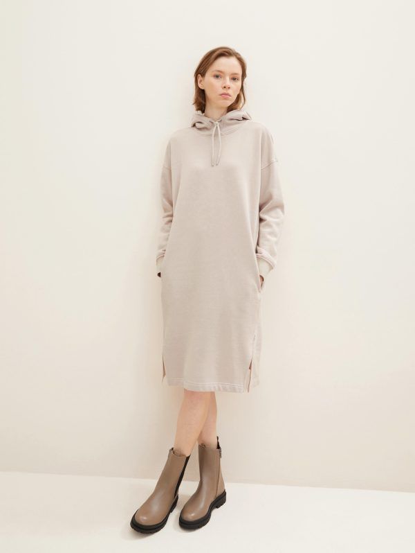 TOM TAILOR HOODED DRESS WITH SLITS