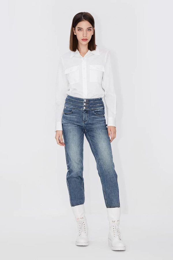 High Waist Straight Fit Jeans