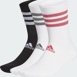 Glam 3-Stripes Cushioned Crew Sport Socks 3 Pairs