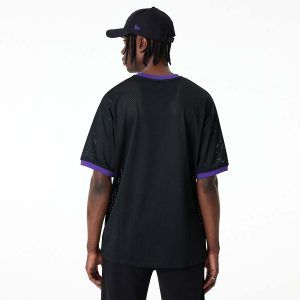 LA Lakers NBA Team Logo Mesh Black Oversized T-Shirt