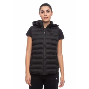 ESSENTIAL PUFFER VEST WITH DETACHABLE HOOD
