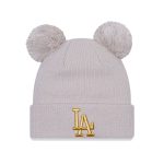 LA Dodgers Womens Metallic Logo Stone Cuff Knit Beanie Hat