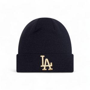LA Dodgers Metallic Beanie Black Cuff Knit Beanie Hat