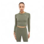 Seamless cropped top with long sleeves