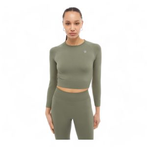 Seamless cropped top with long sleeves