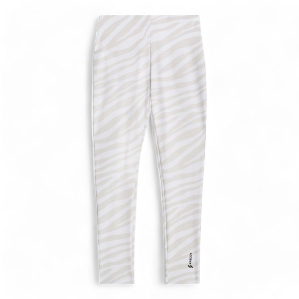 Leggings in stretch jersey with a tone-on-tone zebra print