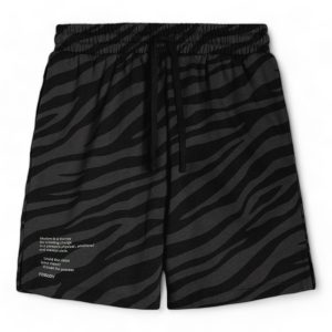 Women's tone-on-tone zebra print Bermuda shorts in French terry
