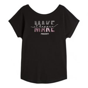 Women's double-sided comfort-fit t-shirt with metallic graphics