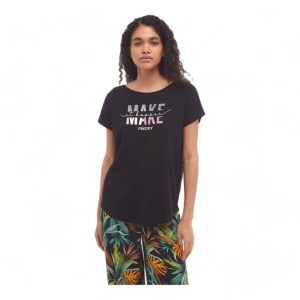 Women's double-sided comfort-fit t-shirt with metallic graphics